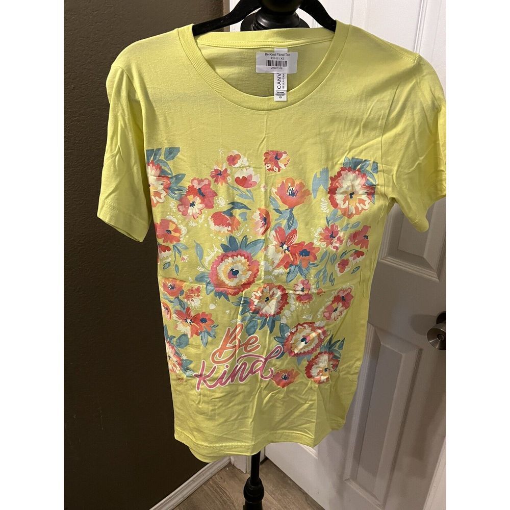 Boutique Ladies Yellow Shirt "be Kind" XS
